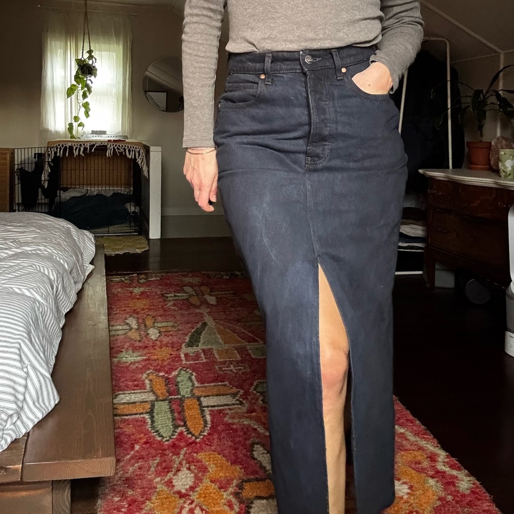 Black Denim Skirt